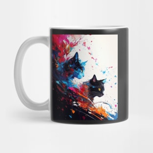 Abstract cat art digital painting Mug